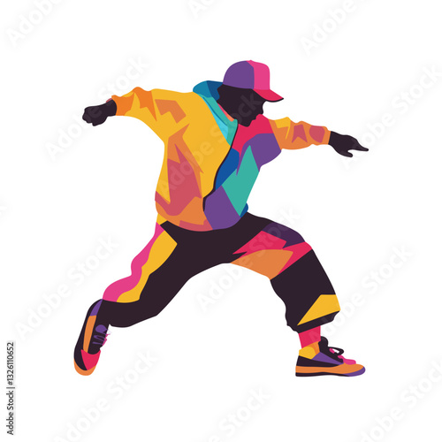 My Simple flat 2D icon colorful hip hop dancer collection isolated on a white background, vector, flat design, animation design, simple flat 2D icon, minimalist design, clipart