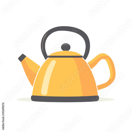 My Simple flat 2D icon yellow kettle collection isolated on a white background, vector, flat design, animation design, simple flat 2D icon, minimalist design, clipart