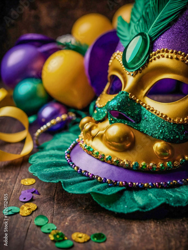 Colorful greeting card for Mardi Gras celebration.