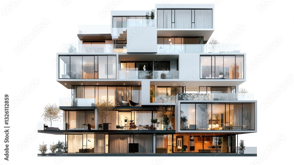 Modern Architectural Design of Unique Multi-Level Residential Building Modern Architectural Design of Unique Multi-Level Residential Building