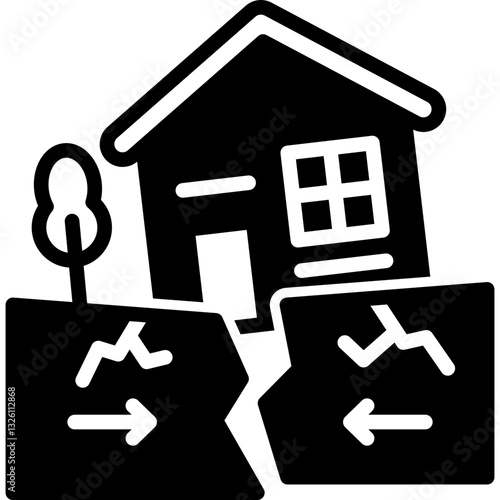 Earthquake glyph icon