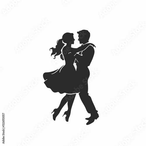 Very Simple flat 2D icon black lindy hop dance collection isolated on a white background, vector, flat design, animation design, simple flat 2D icon, minimalist design, clipart