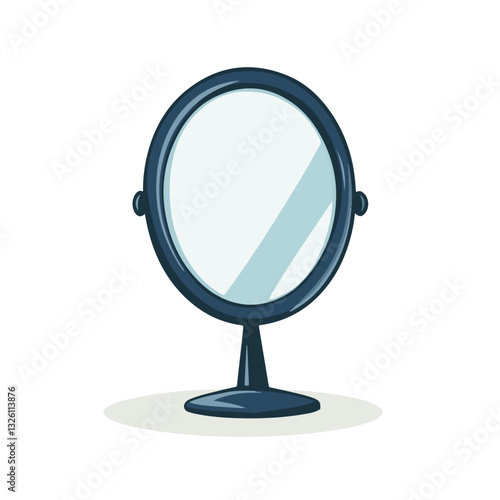 Very Simple flat 2D icon mirror isolated on a white background, vector, flat design, vector, flat design, animation design, flat 2D icon, minimalist design, vector
