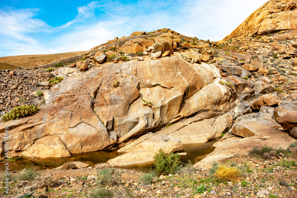 Rocky landscape in Barranco del Rodeo, Fuerteventura, Canary Islands, Spain, Europe. Rocky landscape in Barranco del Rodeo, Fuerteventura, Canary Islands, Spain, Europe.