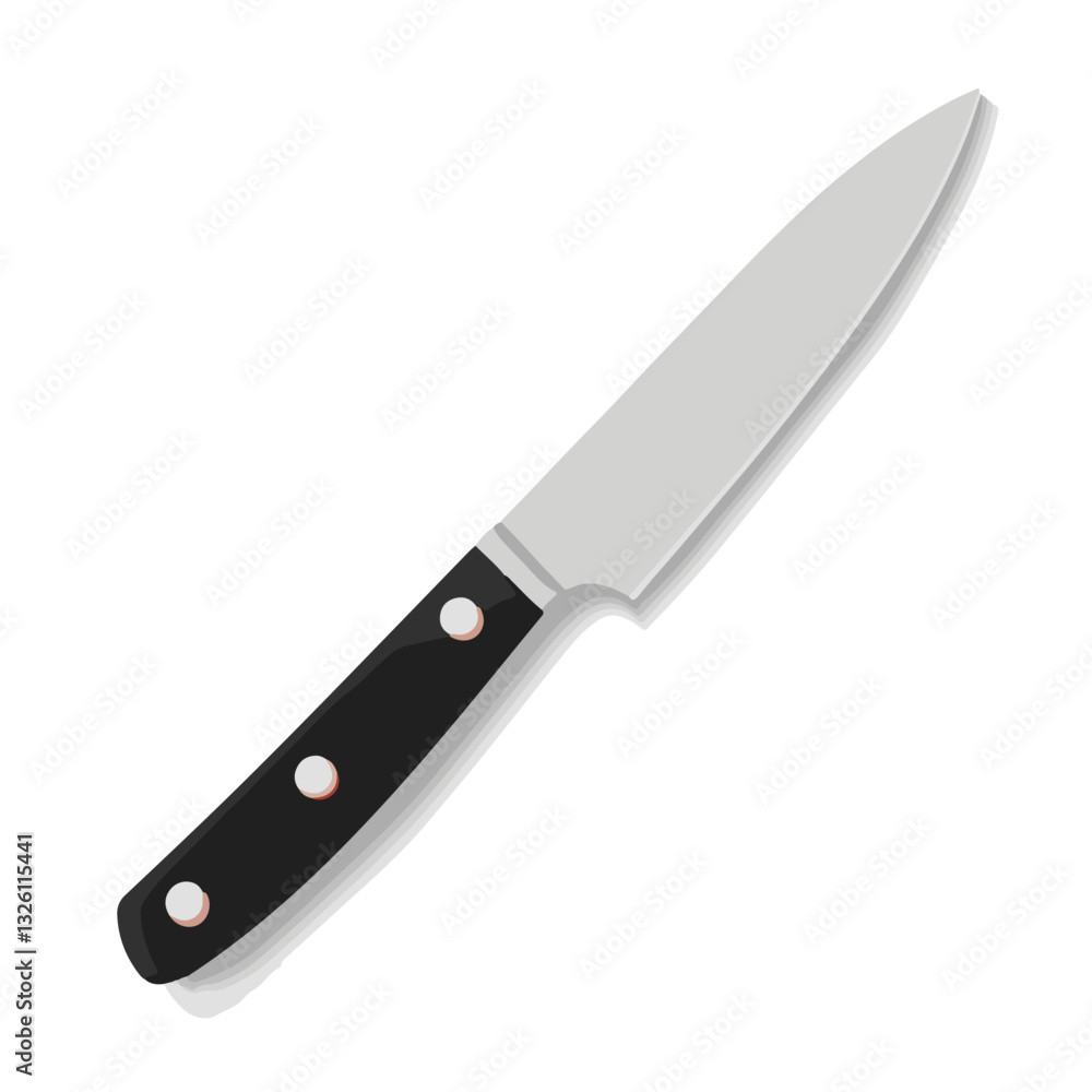 Very Simple flat 2D icon black paring knife isolated on a white background, vector, flat design, vector, flat design, animation design, flat 2D icon, minimalist design, vector Very Simple flat 2D icon black paring knife isolated on a white background, vector, flat design, vector, flat design, animation design, flat 2D icon, minimalist design, vector