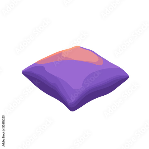 Very Simple flat 2D icon purple pillow collection isolated on a white background, vector, flat design, animation design, simple flat 2D icon, minimalist design, clipart
