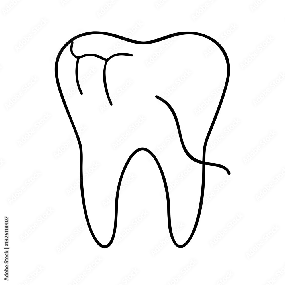 Obraz premium Tooth decay vector icon pictogram