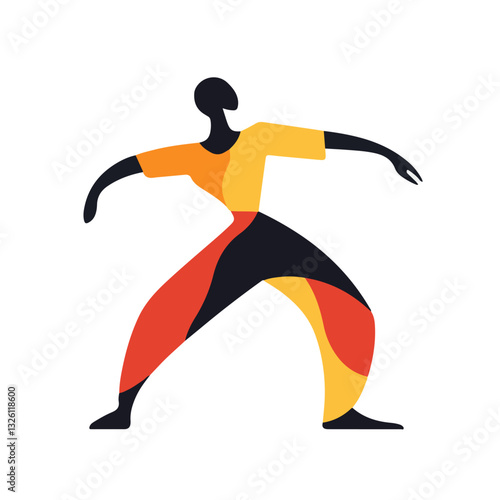 My Simple flat 2D icon rumba dance isolated on a white background, vector, flat design, vector, flat design, animation design, flat 2D icon, minimalist design, vector