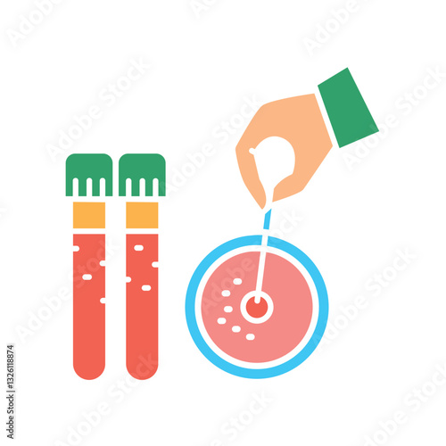 Cell culture black line icon.