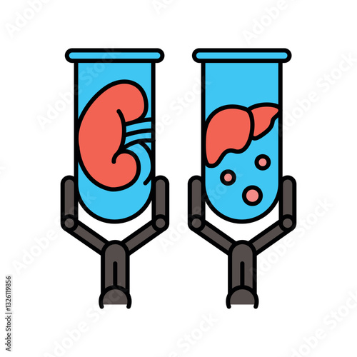 Organ culture flat color icon.