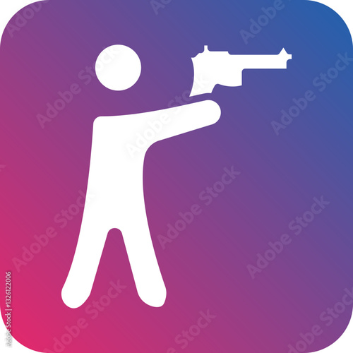 Shooting in standing position icon style