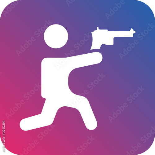 Shooting in sitting position icon style