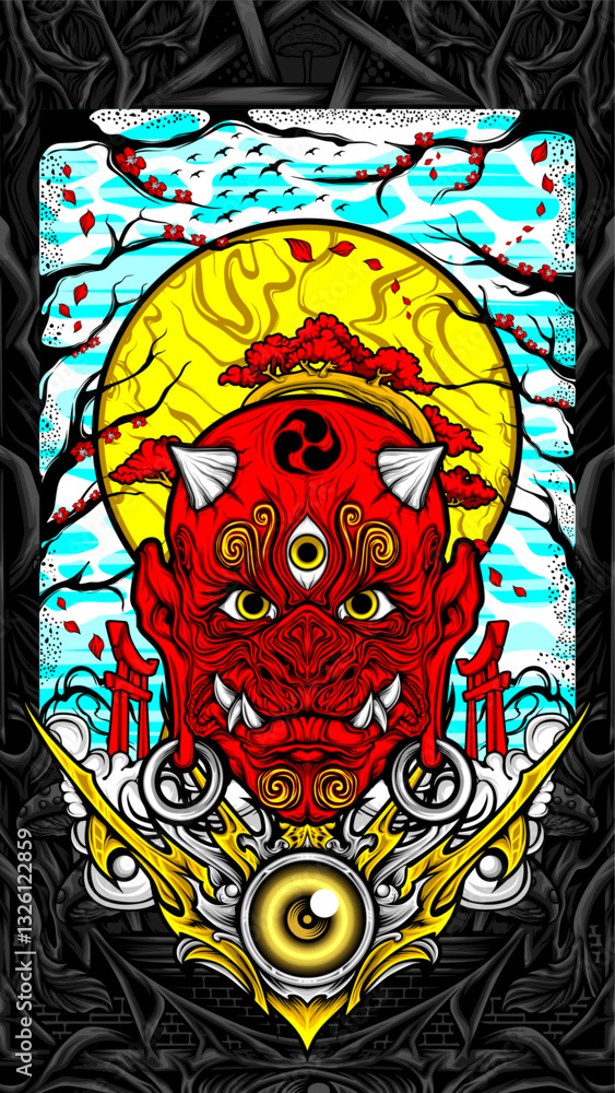 Fototapeta premium japanese oni mask