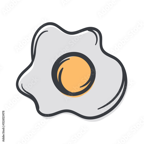 Scrambled eggs. Simple Vector Hand Drawn Illustration for Sticker, Print, Icon