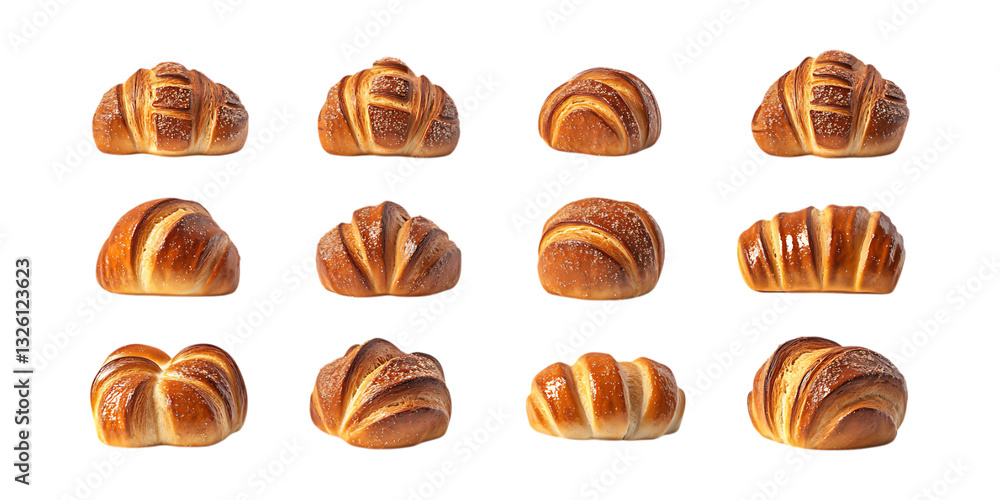 Pack Babka Set in Different Poses Against Transparent Background for Bakery Branding, Pastry Illustration, or Dessert Promotion Pack Babka Set in Different Poses Against Transparent Background for Bakery Branding, Pastry Illustration, or Dessert Promotion