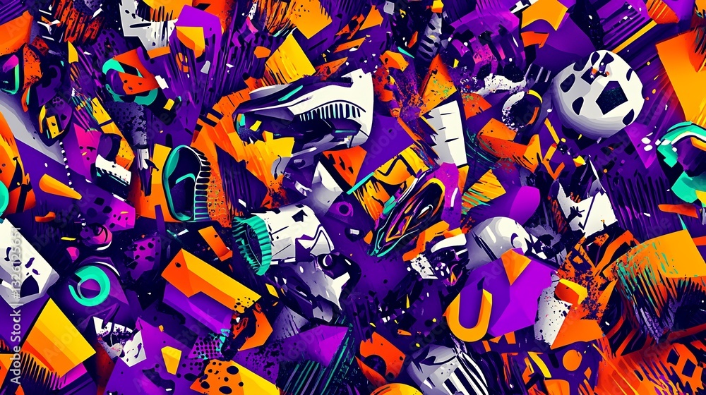 Obraz premium Abstract vibrant forms & pattern backgrounds texture