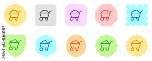 Editable wheelbarrow vector icon. Gardening, landscaping, horticulture, construction, industry. Part of a big icon set family. Perfect for web and app interfaces, presentations, infographics, etc