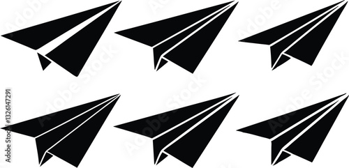 paper plane black silhouette vector,paper plane icon