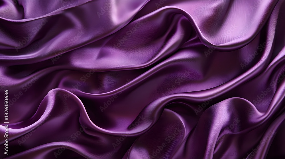 Obraz premium 45. A deep purple silk satin curtain with elegant ruffles, creating an atmosphere of luxury and romance for a special holiday celebration
