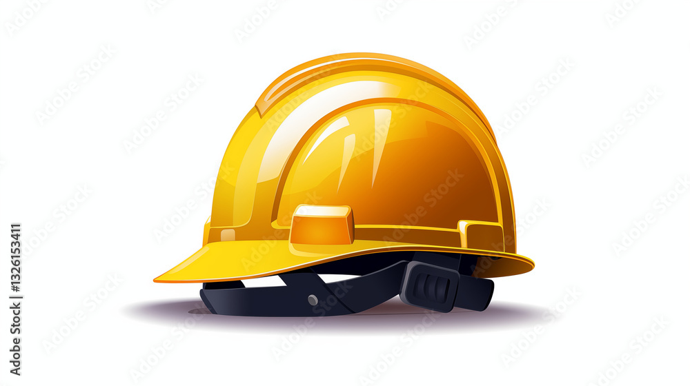Fototapeta premium Yellow Hard Hat Safety Helmet Construction Worker Gear Safety Equipment Industrial Protection