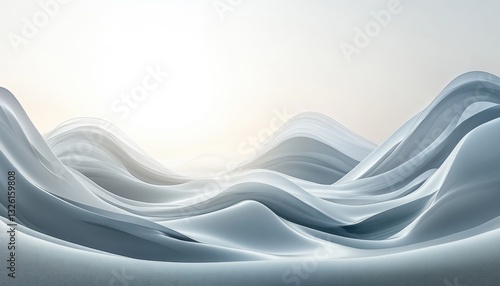 A flowing abstract landscape featuring gentle curves in a serene setting