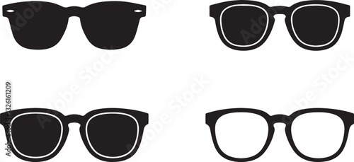 Stylish Sunglasses Vector Icons for Fashion Design