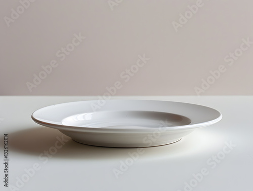 Still life photography of minimalist white ceramic plates