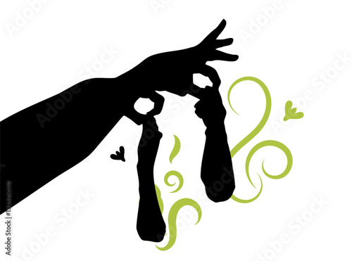 Hand holding dirty socks icon, smelly sock silhouette, sweaty cotton underwear, used dirty socks outline
