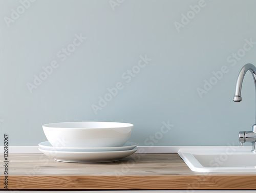 A still-life photo of kitchen utensils against a light blue wall