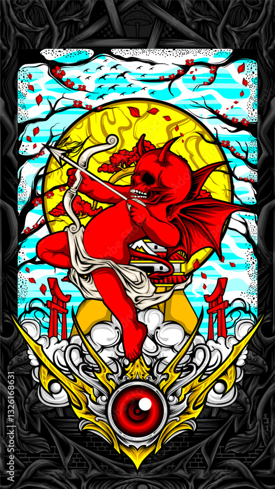 Obraz premium devil cupid illustration