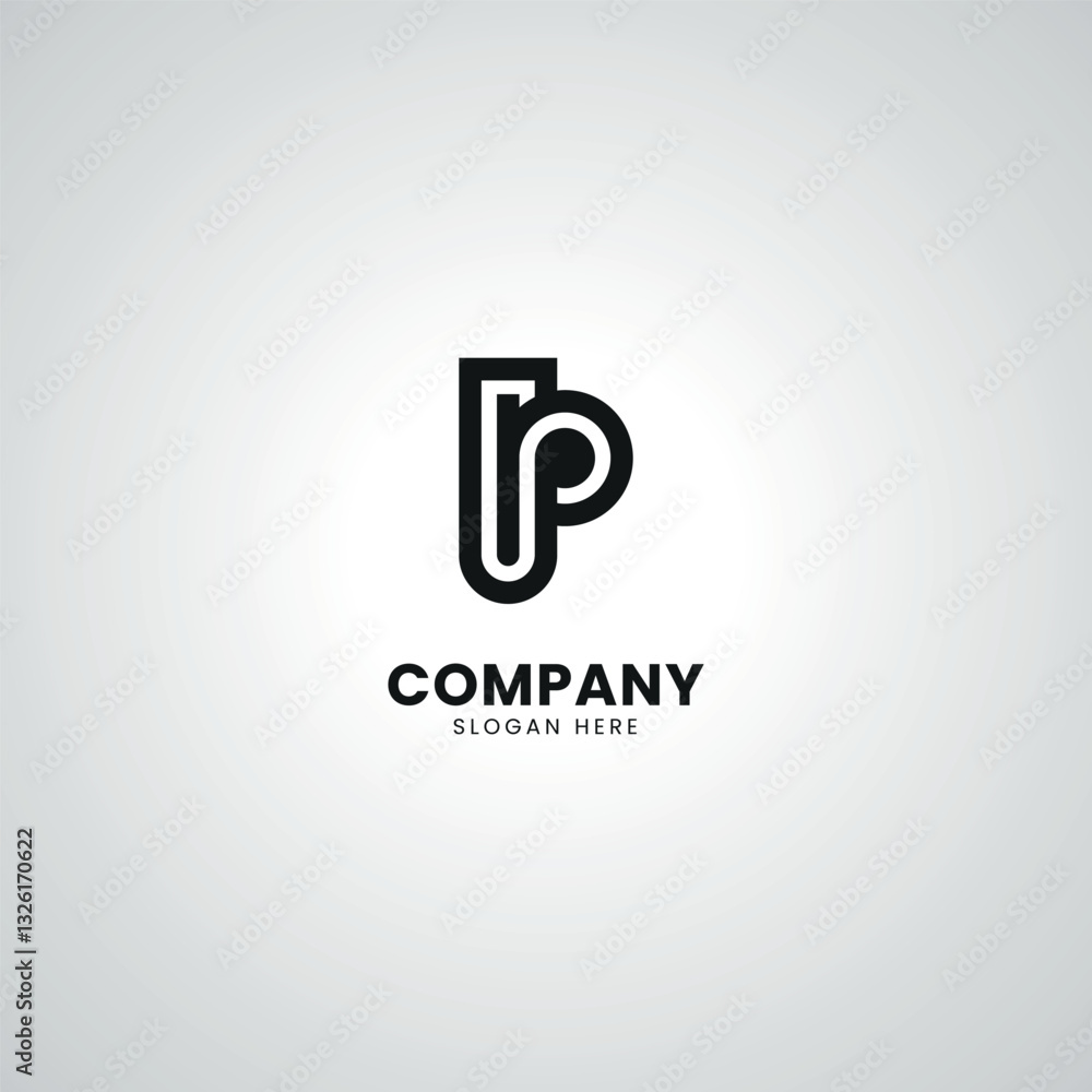Obraz premium Abstract Initial Letter UP PU Modern Unique Logo Design Vector.