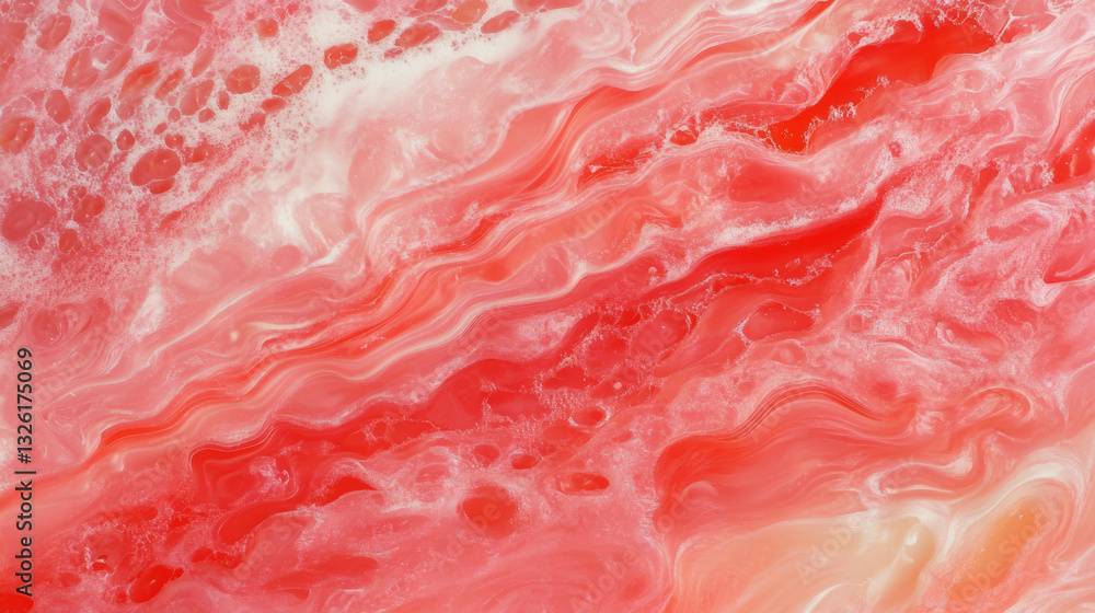 Vibrant texture of strawberry rhubarb jam swirls for creative design Vibrant texture of strawberry rhubarb jam swirls for creative design