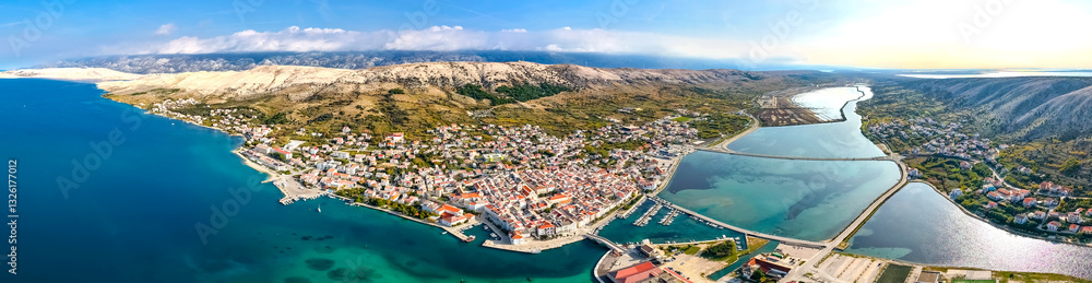panorama of city of Pag, on the island Pag in Croatia panorama of city of Pag, on the island Pag in Croatia