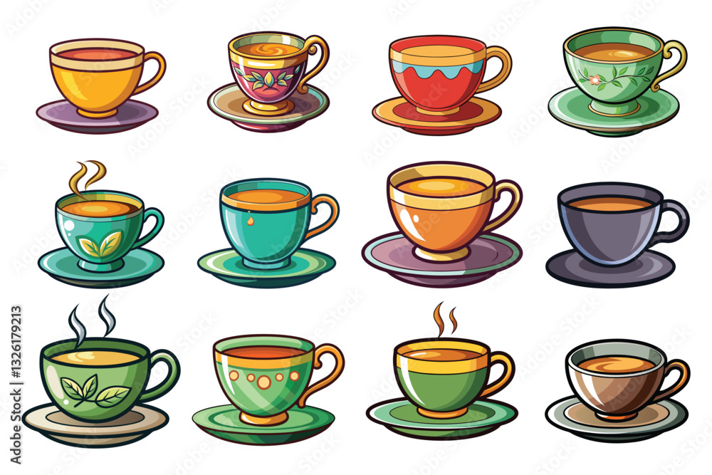 Tea cup vector illustration isolated on white background. Tea cup vector illustration isolated on white background.