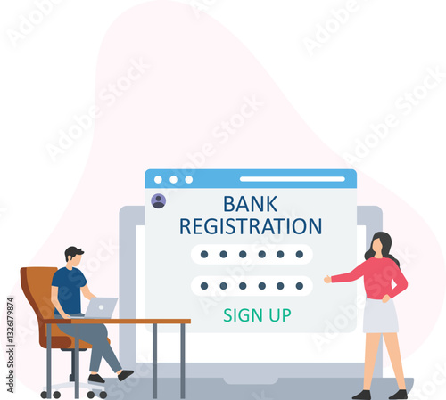 Account registration and user signup, login credentials or account creation, password setup or secure registration, email verification or user authentication, personal information or data entry,