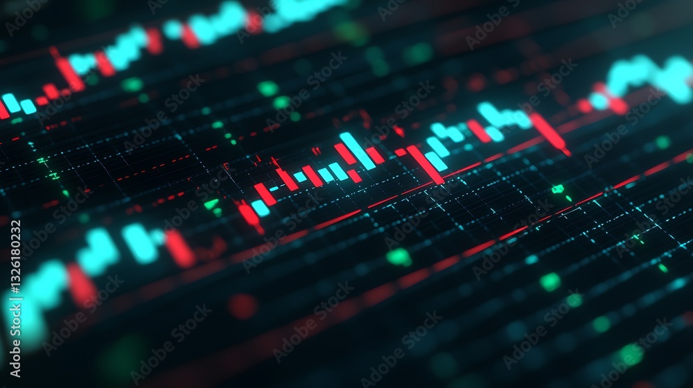 Abstract Financial Trading Chart with Colorful Candlestick Patterns and Digital Data Visualizations Abstract Financial Trading Chart with Colorful Candlestick Patterns and Digital Data Visualizations