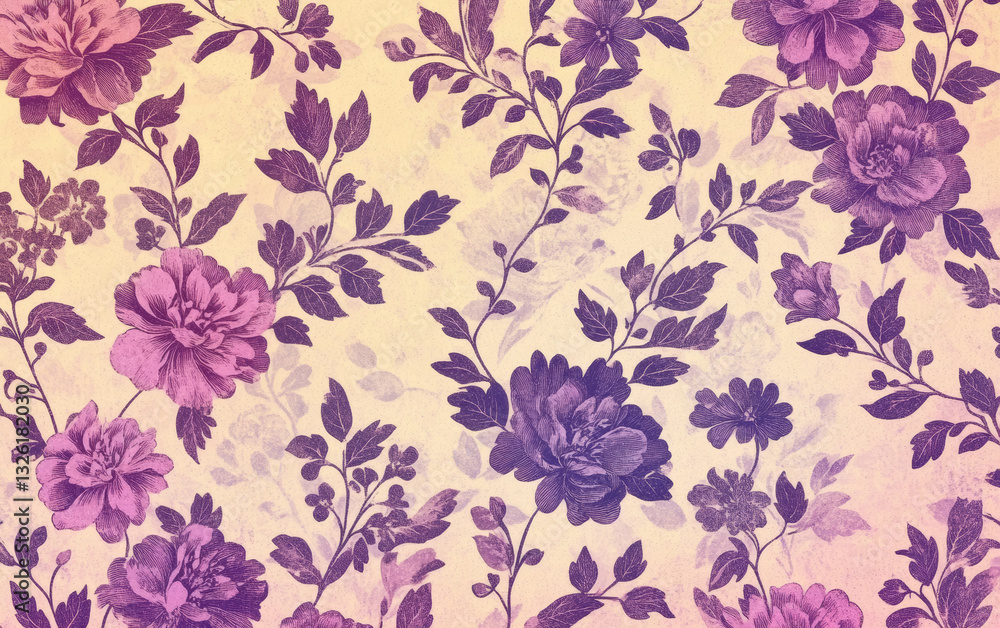Obraz premium Retro style floral texture art background 