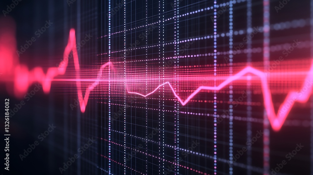 Abstract Visualization of Digital Data Flow with a Pink Graph Pattern Against a Dark Background Abstract Visualization of Digital Data Flow with a Pink Graph Pattern Against a Dark Background