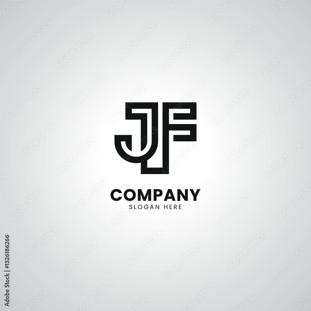 Obraz premium Abstract Initial Letter JF FJ Modern Minimal Unique Logo Design Vector.