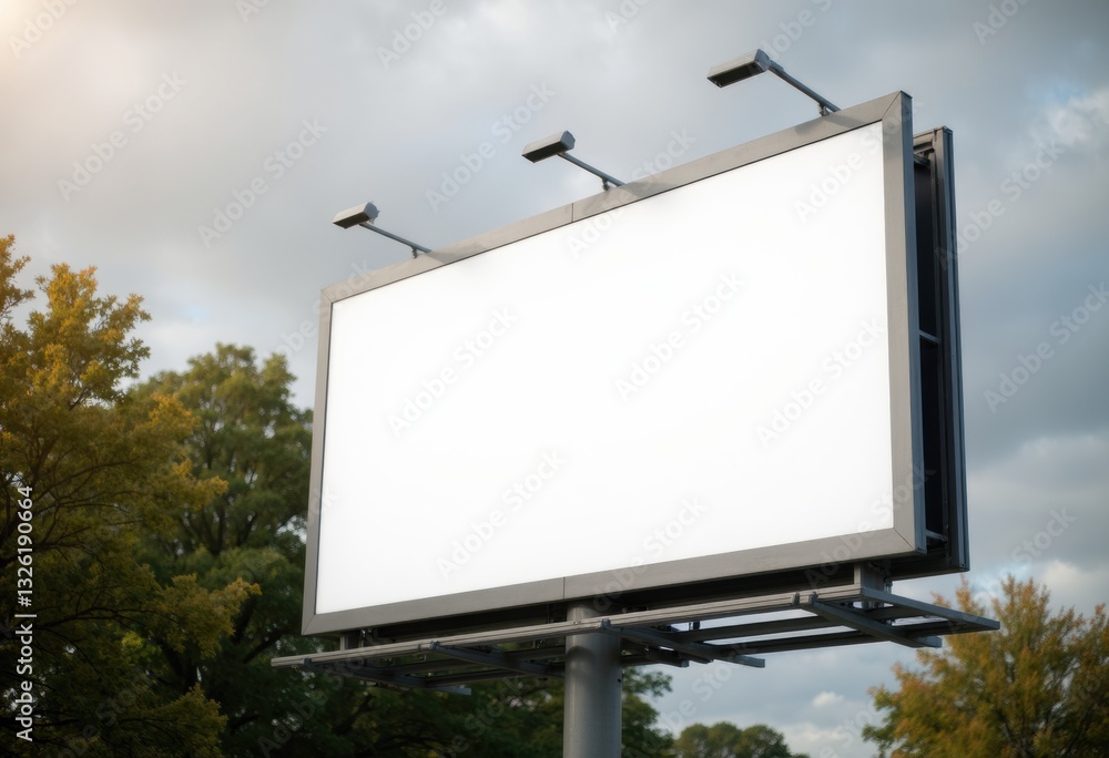Empty billboard with copyspace for advertising in a natural setting Empty billboard with copyspace for advertising in a natural setting