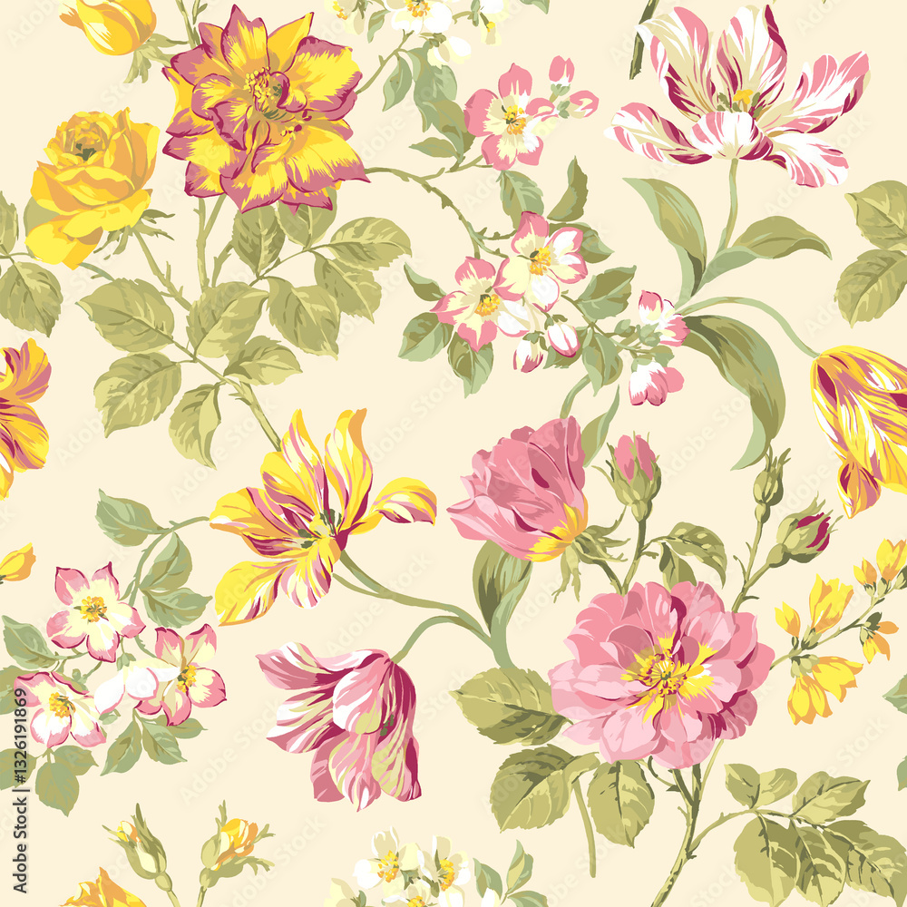 Obraz premium seamless pattern with flowers