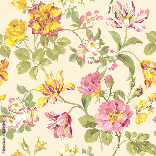 seamless pattern with flowers
