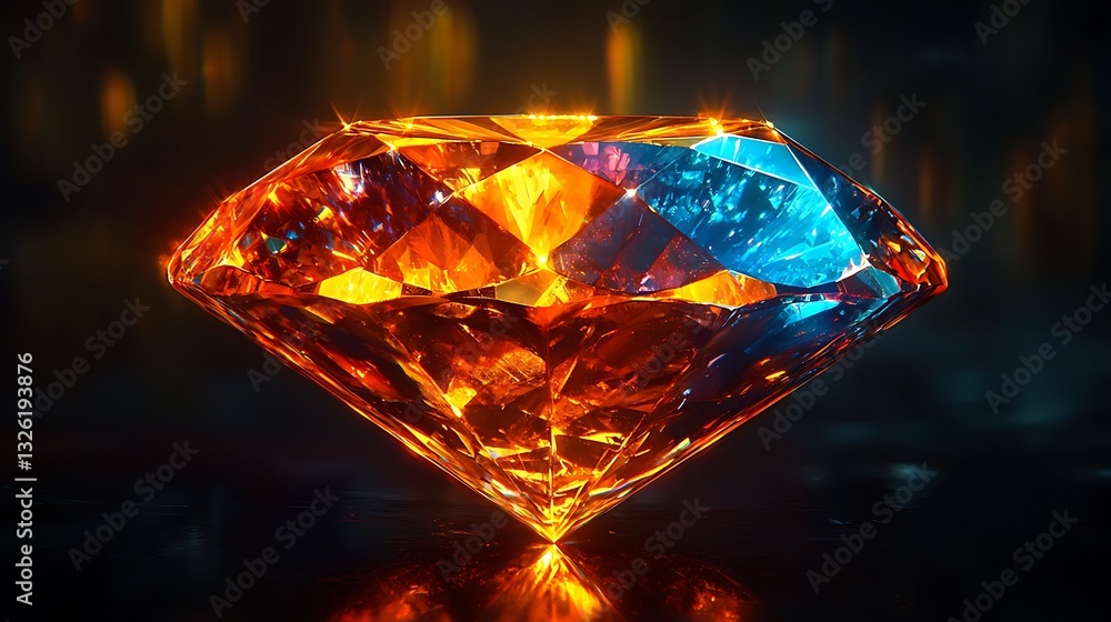Fiery Gem for Dark Background. Fiery Gem for Dark Background.
