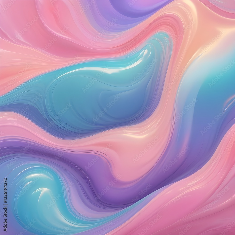 An iridescent fluid abstract image with vibrant colors in a smooth, flowing style on a soft gradient background. Vibrant holographic fluid colors flow abstractly. Abstract iridescent wave. An iridescent fluid abstract image with vibrant colors in a smooth, flowing style on a soft gradient background. Vibrant holographic fluid colors flow abstractly. Abstract iridescent wave.