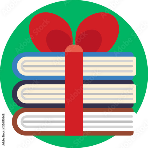 A stack of books wrapped with a ribbon, symbolizing a thoughtful gift.