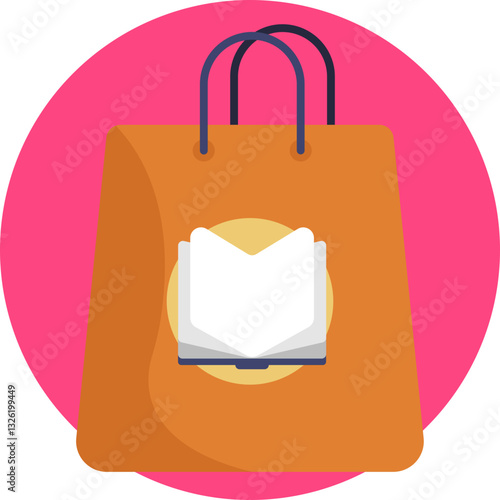 A simple shopping bag symbolizing the purchase of books.