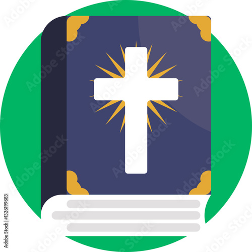 Bible Icon – A holy book with a cross on the cover, representing religious texts available in the bookstore.