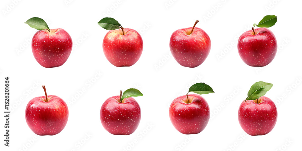 Pack Apple Fruit Set in Different Poses Against Transparent Background for Organic Food Branding, Healthy Lifestyle Promotion, or Culinary Design Pack Apple Fruit Set in Different Poses Against Transparent Background for Organic Food Branding, Healthy Lifestyle Promotion, or Culinary Design