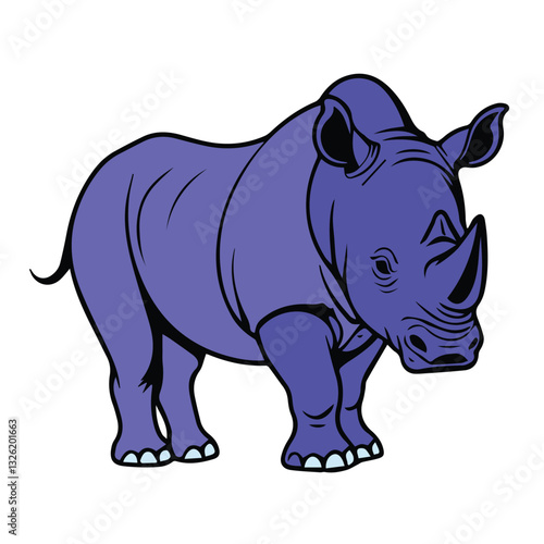 rhino color animal vector 
