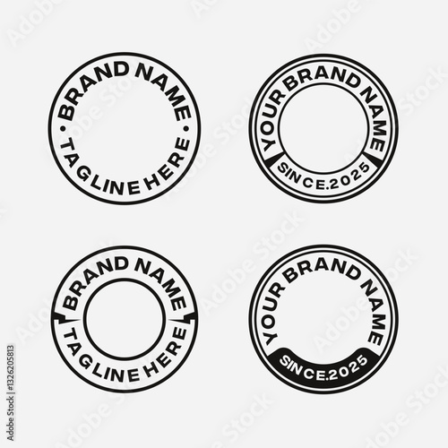 logo badge design template with the text editable for clothing, sport and apparel